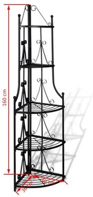 Suporte de canto para planta / Preto