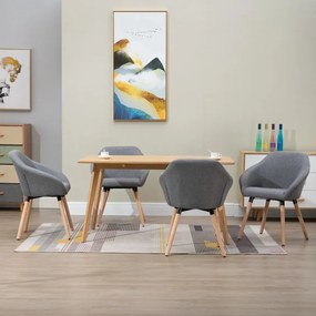 vidaXL Cadeiras de jantar 4 pcs tecido cinzento-claro