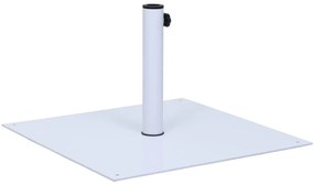 vidaXL Base para guarda-sol quadrada 17 kg aço branco