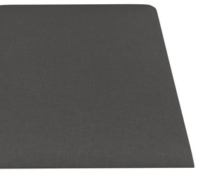Painel de parede 12 pcs 60x15cm tecido 1,08 m² cor cinza-escuro