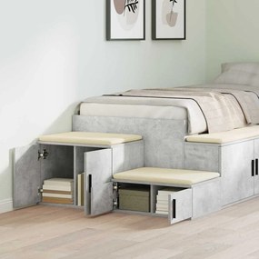 Armário de Armazenamento vidaXL Cinza Concreto 108x41x40 cm Madeira de