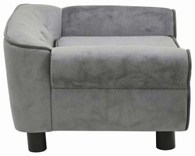 Sofá para cães 72x45x30 cm pelúcia cinzento-escuro