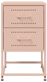 Mesas de cabeceira 2 pcs 36x39x60,5 cm aço rosa