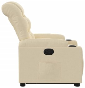 Poltrona reclinável elevatória tecido cor creme
