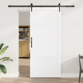Porta Deslizante vidaXL com Conjunto de Ferragens Brancas 93x211 cm Ma