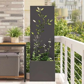 vidaXL Vaso de Jardim com Painel Decorativo Preto 50 x 140 cm