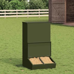 vidaXL Comedouro para Porcos Verde Oliva 55 x 51 x 91,5 cm