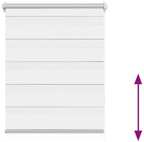 Estore de rolo 80 x 150 cm, linhas de zebra / Branco