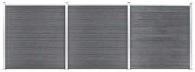 Painel de vedação para jardim 526x186 cm WPC cinzento