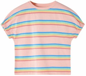 T-shirt para criança cor pêssego 128