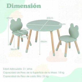 Conjunto de mesa e cadeiras crinças em forma de rã, com pernas de madeira, para sala de aula, creche, casa, trabalhos manuais e aprendizagem, a partir