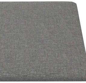Painel de parede 12 pcs 30x15 cm tecido 0,54 m² cinza-claro