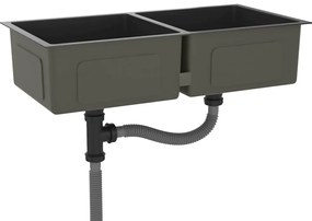 Lava-louça de cozinha artesanal aço inoxidável preto