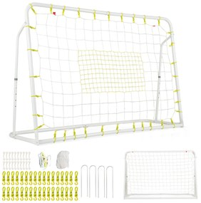 Rede de rebote de futebol de 375 cm x 185 cm com bolsa de transporte - preta