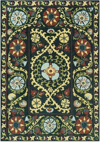 Tapete jacquard lavável para interior e exterior Suzani