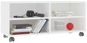 Móvel de TV com rodas 90x35x35 cm derivados de madeira branco
