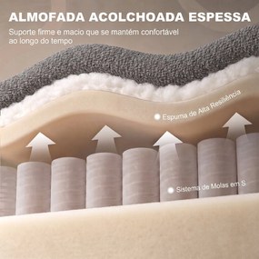 Sofá-cama de 2 Lugares 4 em 1 com 2 Módulos Extraíveis, Encosto Ajustável em 3 Posições, Bolsos Laterais e 2 Almofadas, Cinzento