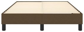 Estrutura de cama sem colchão 120x200 cm tecido castanho-escuro