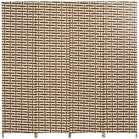 HOMCOM Biombo Separador de Ambientes de 4 Paineis Dobrável Separador de Ambientes Decoração Elegante 180x180cm Marrom e Branco