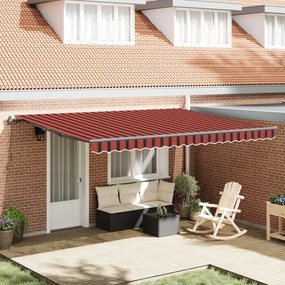 vidaXL Toldo Retrátil Manual Laranja e Marrom 450x350 cm