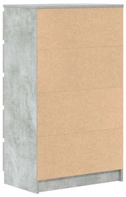 Armário de gavetas 60x36x103 cm deriv. madeira cinzento cimento