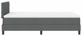 Cama Box com Colchão &amp; LED Cinza Escuro 120x200 cm Tecido