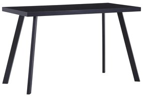 Mesa de jantar 120x60x75 cm vidro temperado preto
