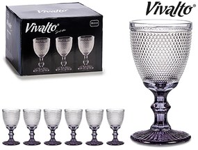 Conjunto 6 copos de Vinho | 2 Cores | Cinza