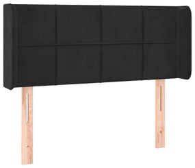 Cabeceira de cama c/ luzes LED veludo 93x16x78/88 cm preto