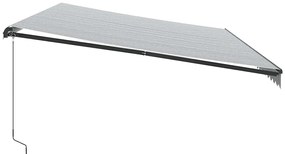 Toldo retrátil manual 600x300 cm antracite e branco