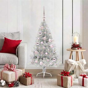 vidaXL Árvore de Natal Artificial Pré-iluminada Prateado 120 cm PET