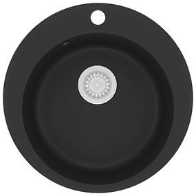 Lava-louça com 1 cuba granito redondo preto
