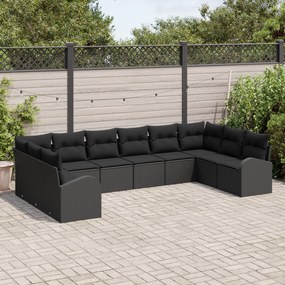 Conjunto de Sofá de Jardim vidaXL de 10 Peças com Almofadas em Polirat