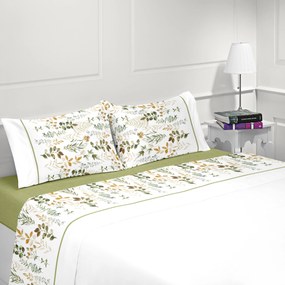 Jogo de lençóis 100% algodão - Casa&Algodão: Cama 150cm - 1 lençol ajustable 150x200+30 cm + 1 lençol superior 240x300 cm + 2  fronhas 50x70 cm