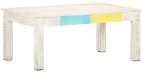 Mesa de centro 110x60x45cm madeira de mangueira maciça branco