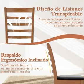 Conjunto de 2 cadeiras de sala de jantar em madeira de cozinha modernas estofadas com pernas em madeira de borracha e encosto alto preto