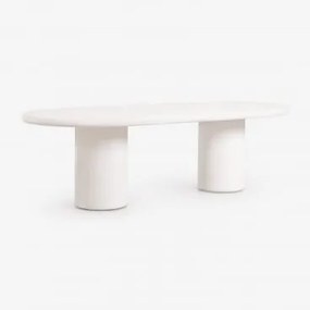 Mesa De Jardim Oval 260x110 Cm Em Cimento Aurean Branco - Sklum