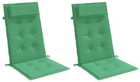 Almofadões p/ cadeira encosto alto 2 pcs tecido oxford verde
