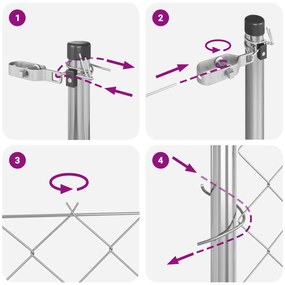 Cerca de Arame com 7 Postes 0,4x10 m Aço Galvanizado