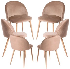 Pack 6 Cadeiras Vint Veludo - Champanhe