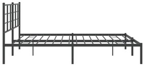 Estrutura de cama em metal com cabeceira 180x200 cm preto