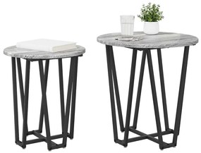 Conjunto de Mesas de Apoio 2 pcs Cinza Sonoma em Madeira e Metal