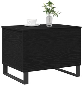 Mesa de Centro Lift Top Preto Carvalho 60x44,5x45 cm Madeira de Engenh