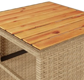 3 pcs conjunto bistrô com almofadões vime PE bege
