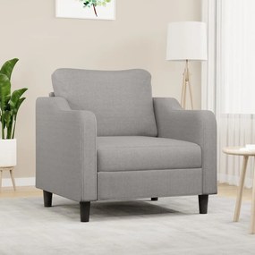 vidaXL Poltrona tecido 60 cm cinzento-claro
