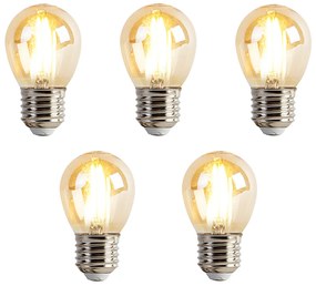 Conjunto de 5 lâmpadas LED reguláveis E27 P45 Goldline 3,5W 330lm 2100K