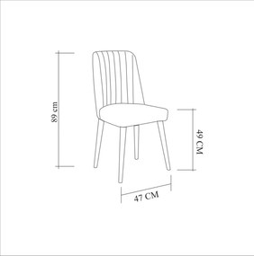 Cadeira Vina – Noz e Antracite – 47x89x46 cm