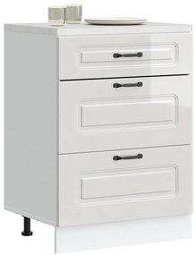 Armário de cozinha baixo Kalmar branco alto brilho