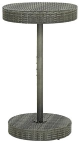 3 pcs conjunto de bar p/ jardim c/ almofadões vime PE cinzento