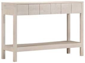 Mesa consola 110x35x75 cm madeira de mangueira maciça branco